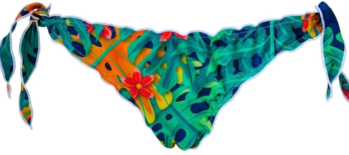 Jungle Bikini Bottom Tropical Monstera Print